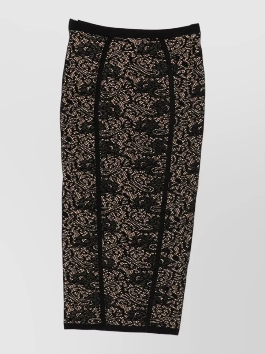 Elisabetta Franchi Lace Knit Midi Skirt