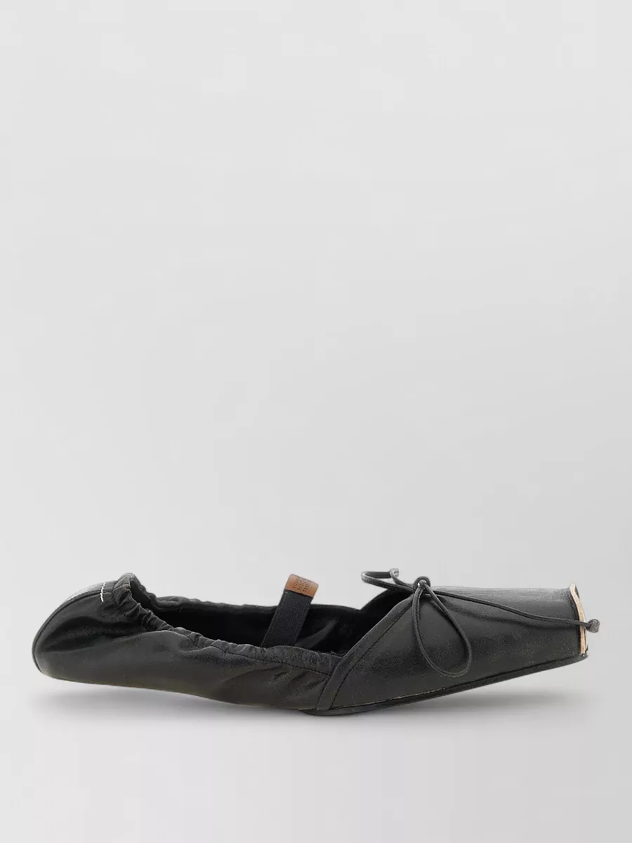 Mm6 Maison Margiela leather square toe ballerina flats