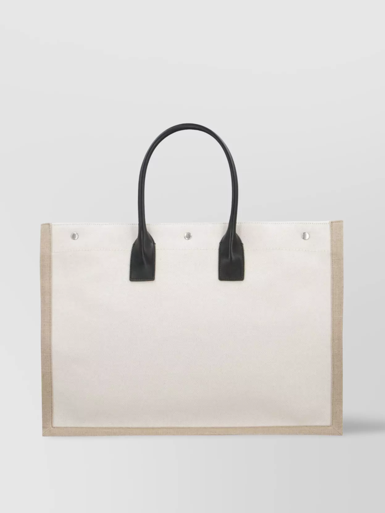 Saint Laurent Rectangular Canvas Tote Bag With Expandable Sides