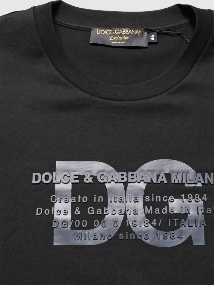 Dolce&Gabbana Logo-Print Cotton Crew-Neck T-Shirt