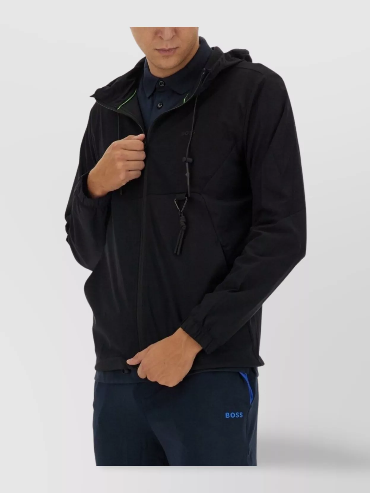 Hugo Boss Regular-fit Zip-up Hoodie With Quick-dry Performance