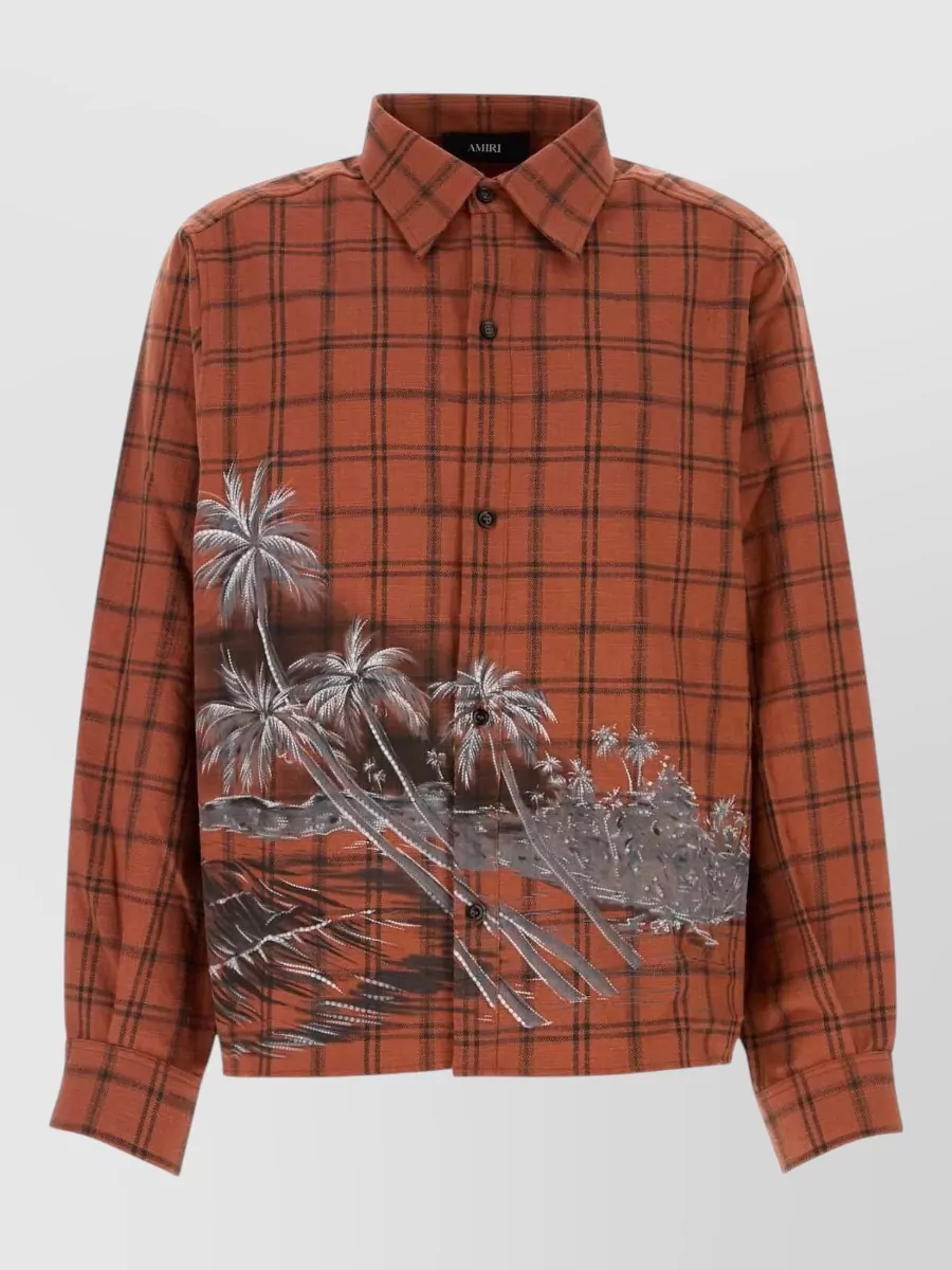 Amiri Embroidered flannel shirt