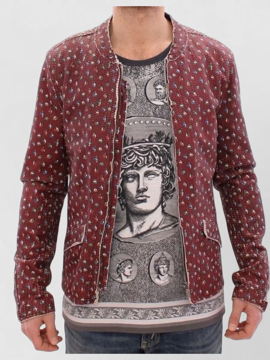 Dolce&Gabbana Leather printed quilted bomber jacket