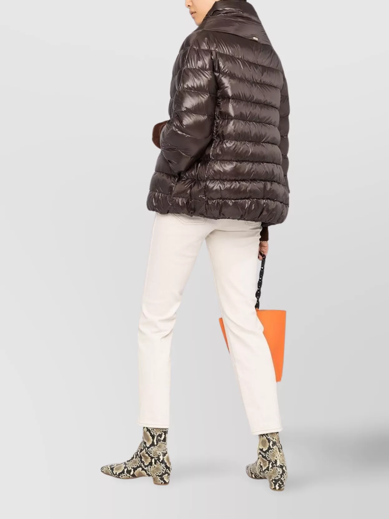 Herno Nylon Cape With 3/4 Sleeves And High Collar