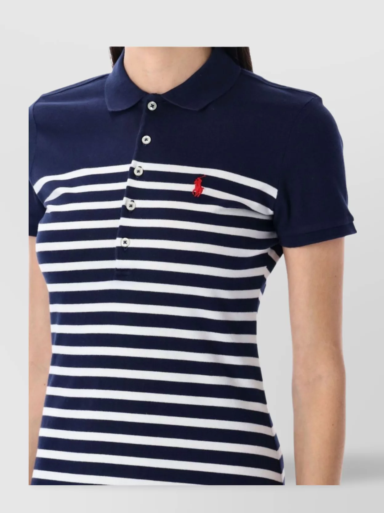 Polo Ralph Lauren Striped Collar Midi Dress