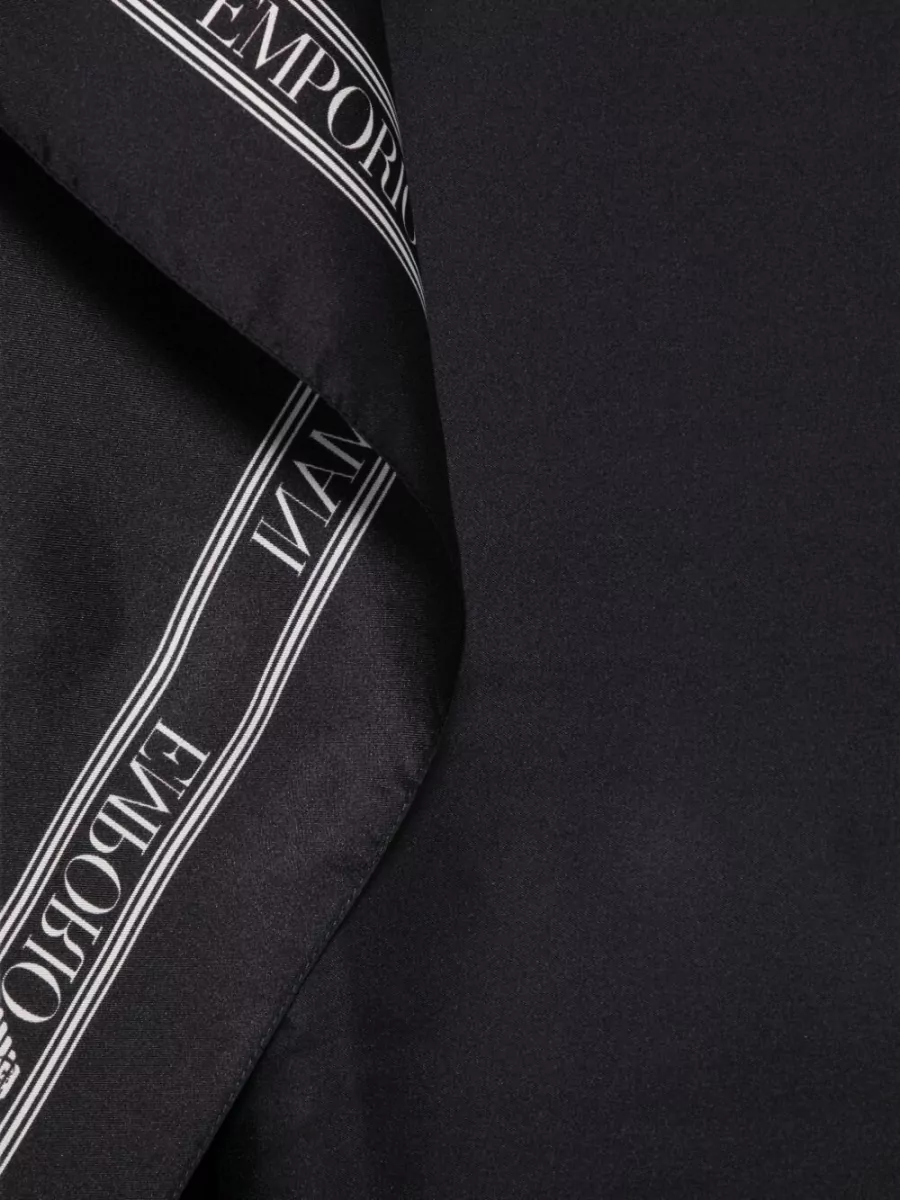 Emporio Armani Silk Logo-Print Foulard