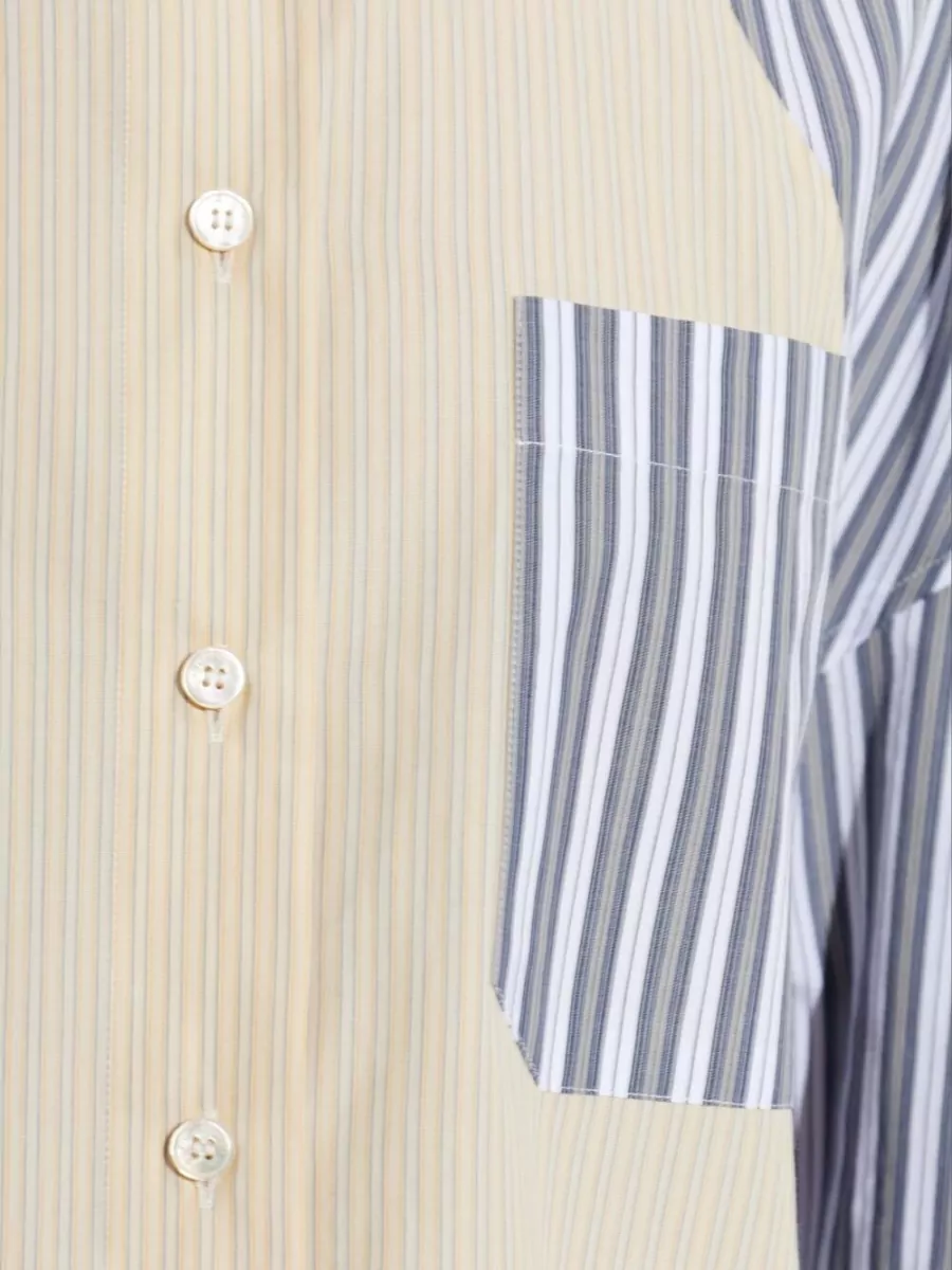 Stella Mccartney Long Sleeve Top Striped Chest Pocket Panels