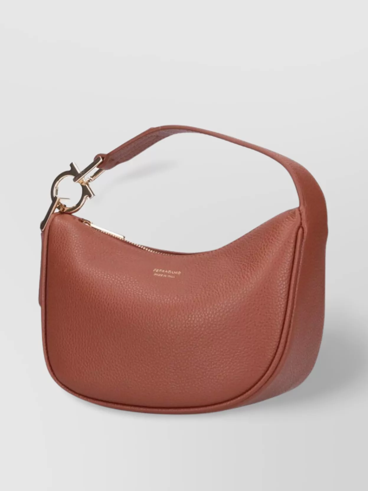 Ferragamo Curved Top Handle Shoulder Bag