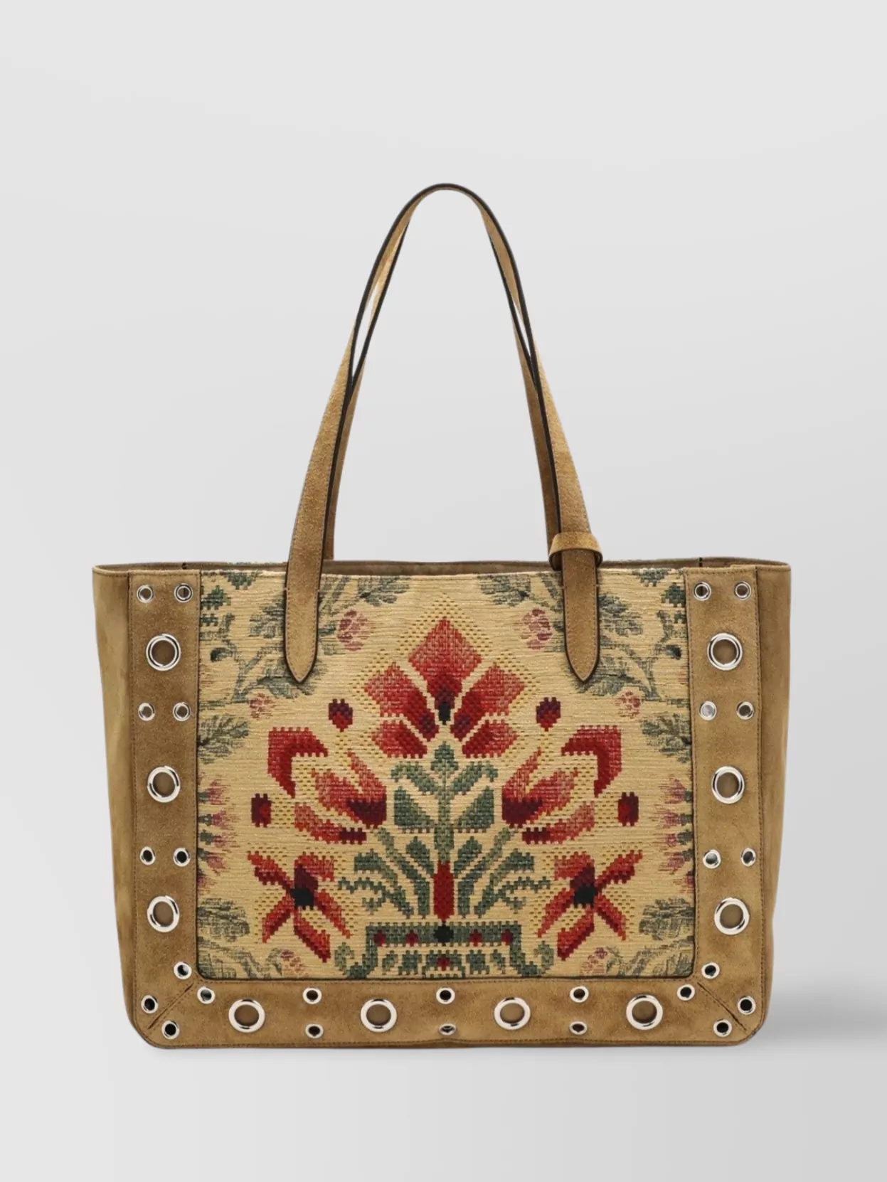 Valentino Medium Tote Bag Nellcote Jacquard Fabric In Neutral