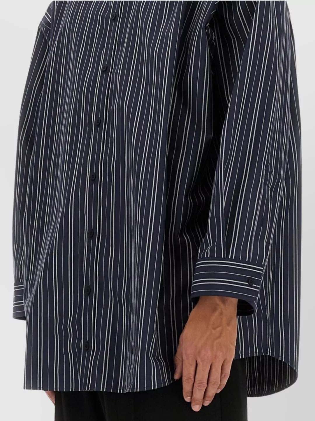 Balenciaga Striped Long Sleeve Oversized Top