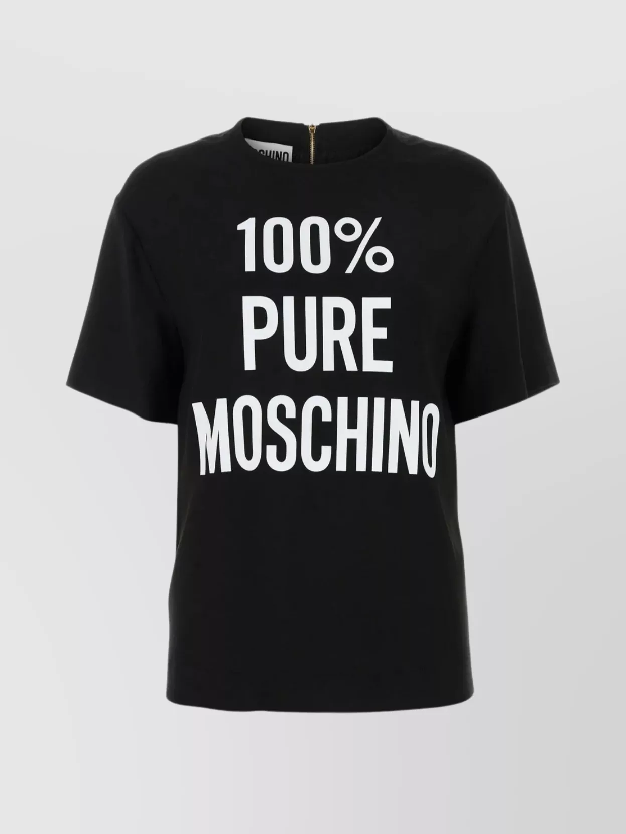 Shop Moschino Printed Crew-neck Short Sleeve T-shirt In Black