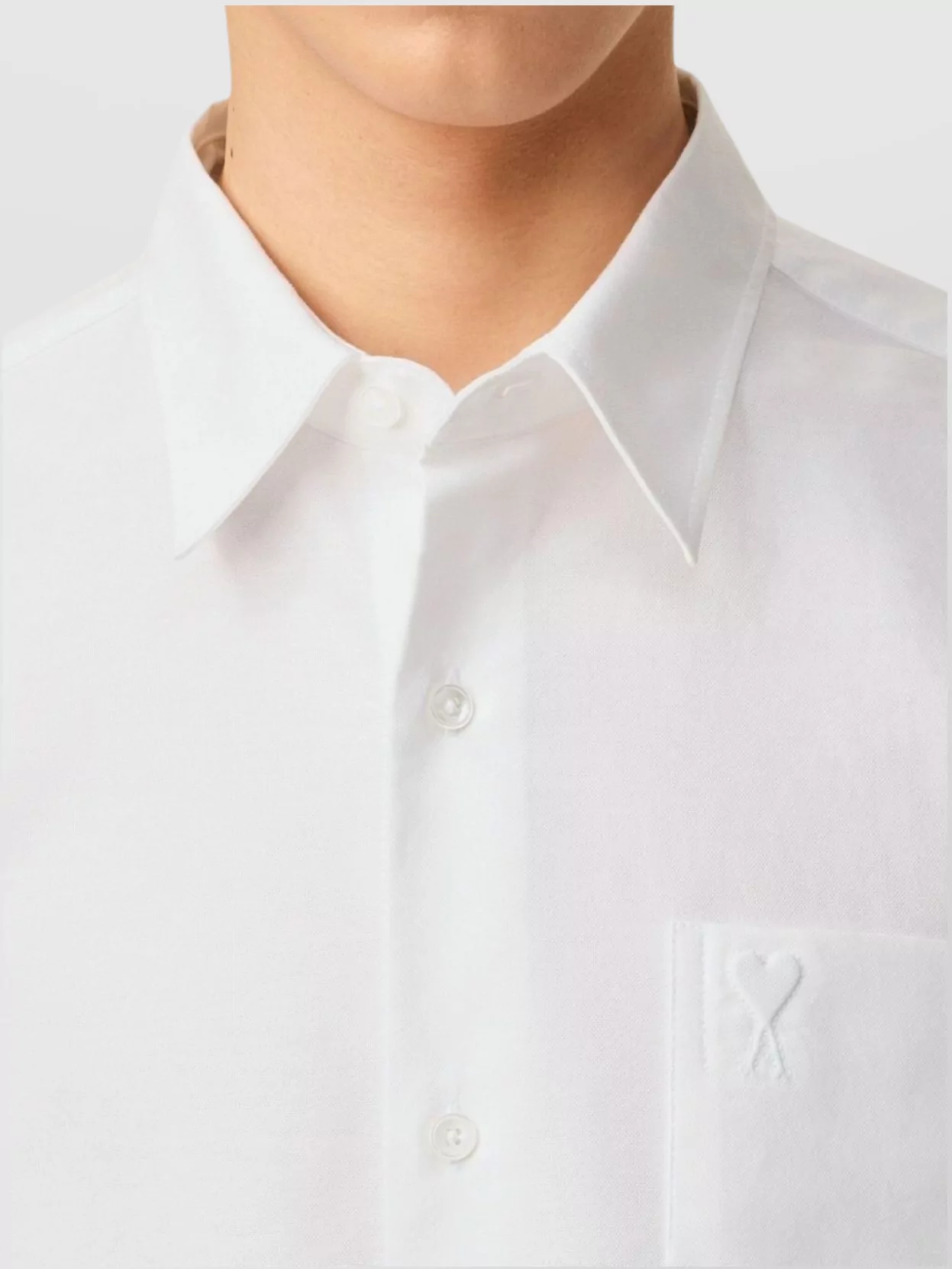 Ami Alexandre Mattiussi Tailored Shirt With Button-down Collar And Front Pocket In White