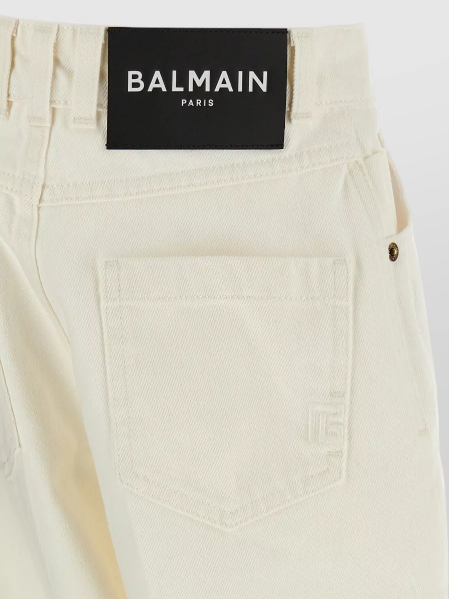 Balmain Denim Trousers Embroidery Back And Front Pockets