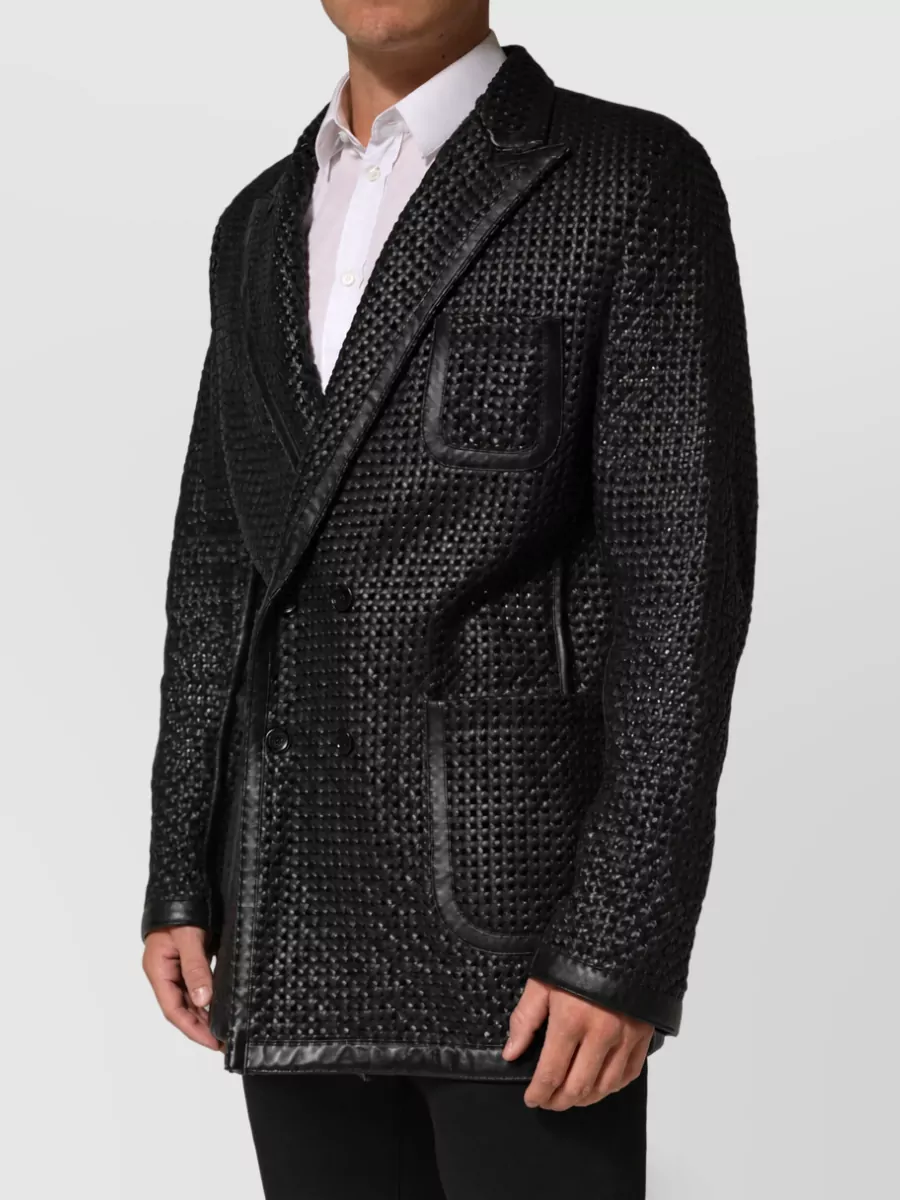 Dolce&Gabbana Lamb Leather Double Breasted Coat