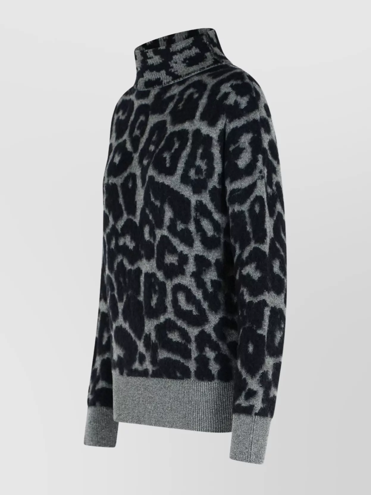 Stella Mccartney Alpaca Blend Turtleneck Sweater With Animal Print