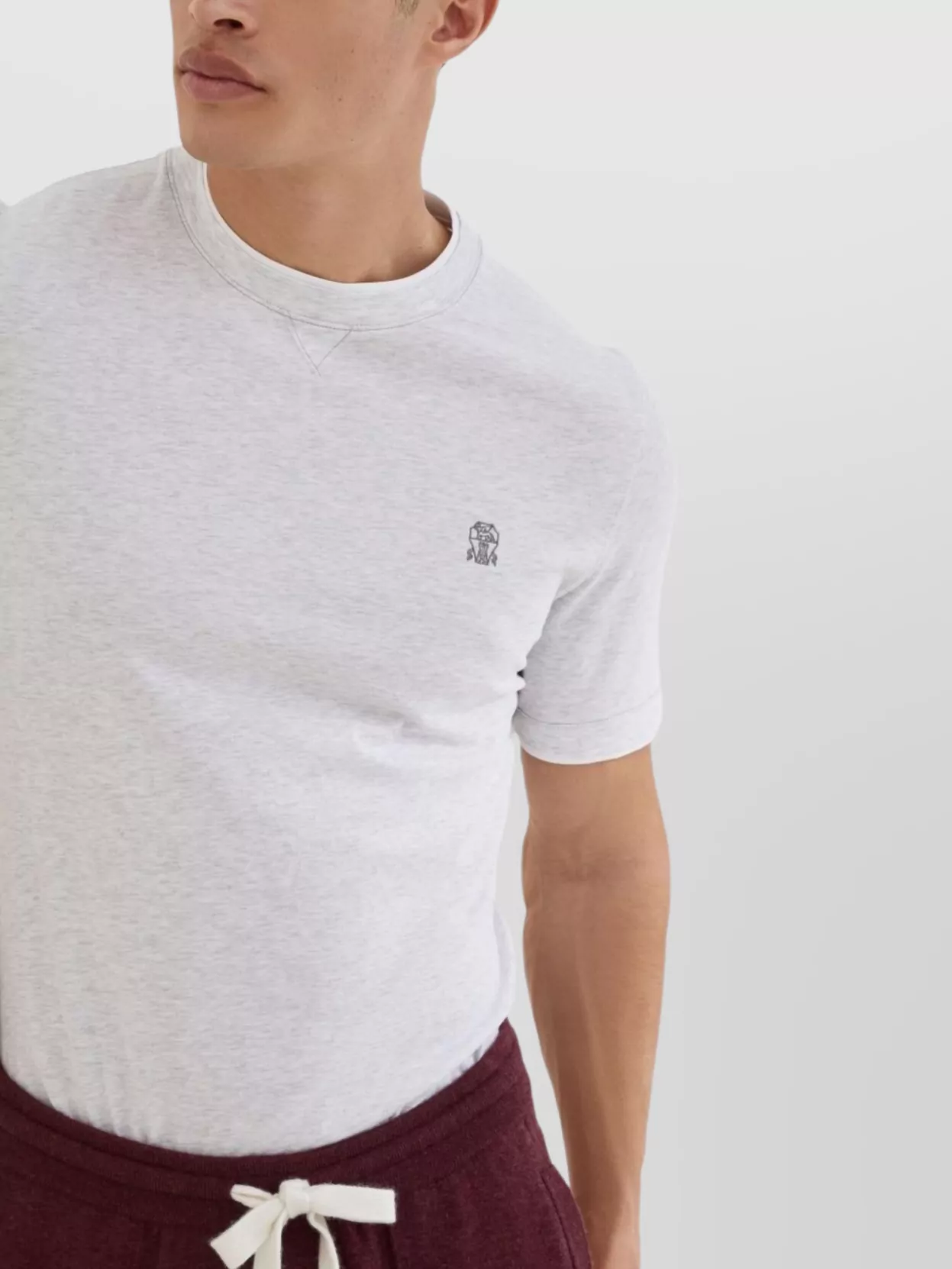 Brunello Cucinelli Logo Crew Neck Cotton T-Shirt