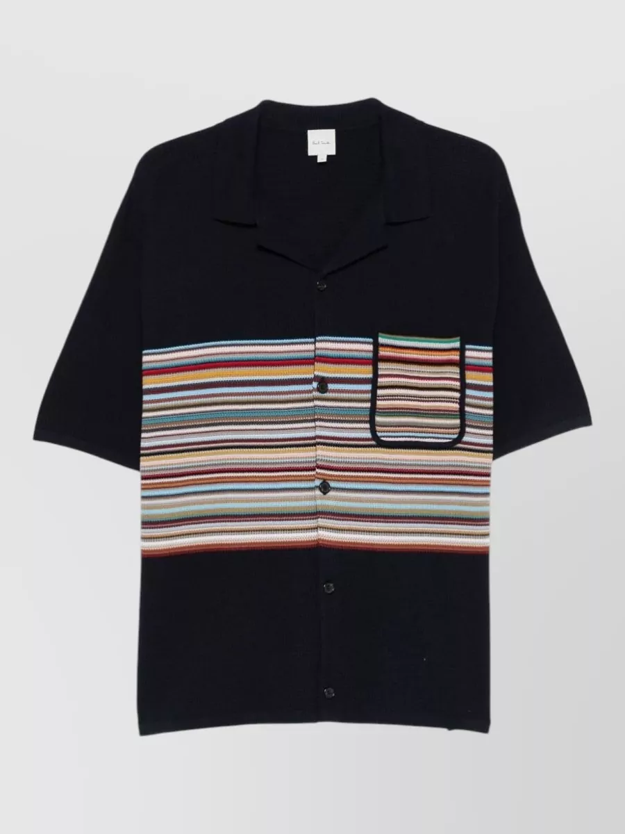 Paul Smith striped knit cotton short-sleeve polo shirt