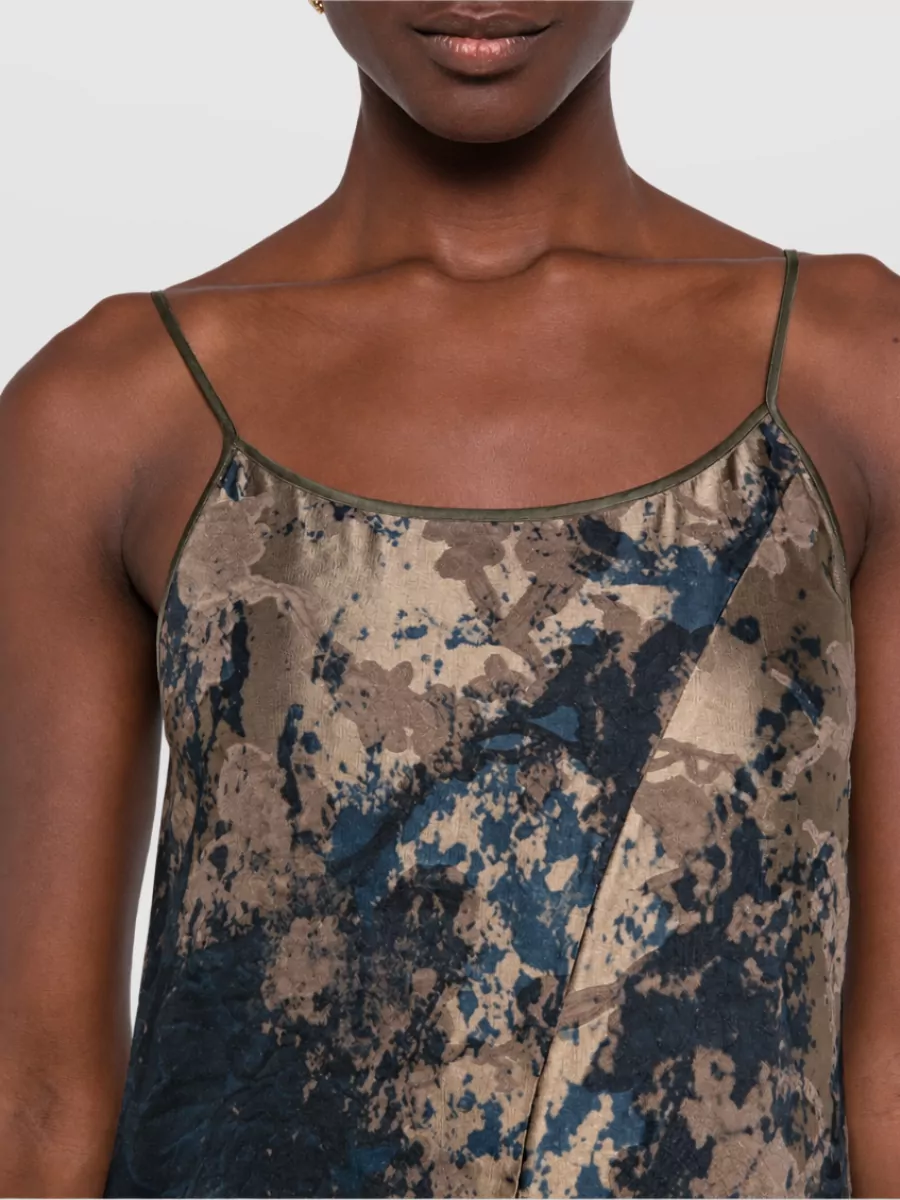 Uma Wang Linen-Blend Jacquard-Knit Scoop-Neck Asymmetric Midi Dress