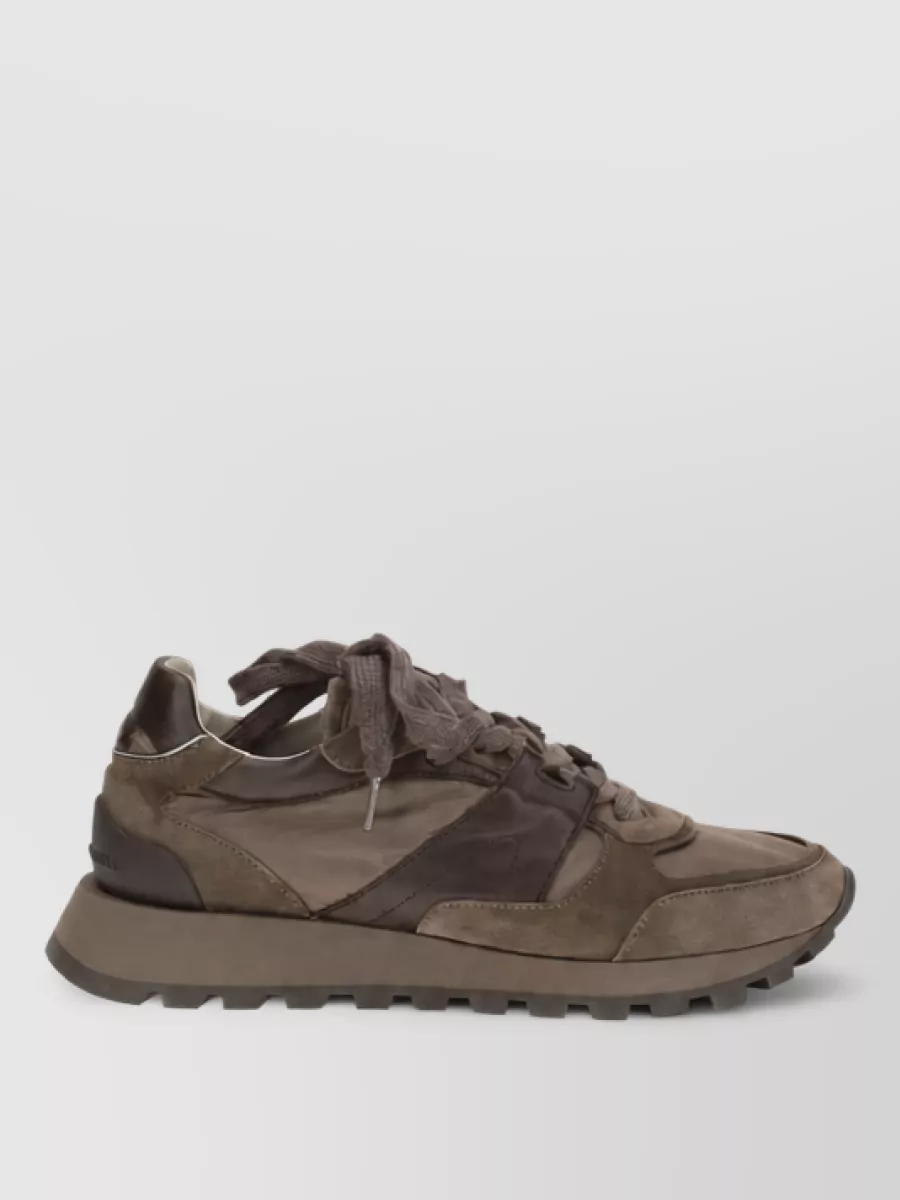 Brunello Cucinelli Leather Lace-Up Sneakers