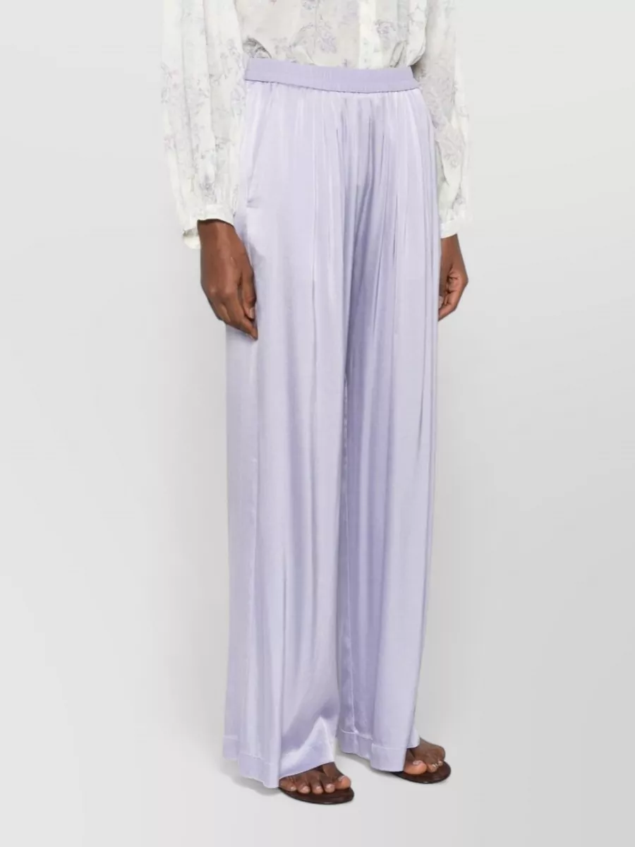 Forte Forte Silk Satin Wide Leg Trousers Pockets