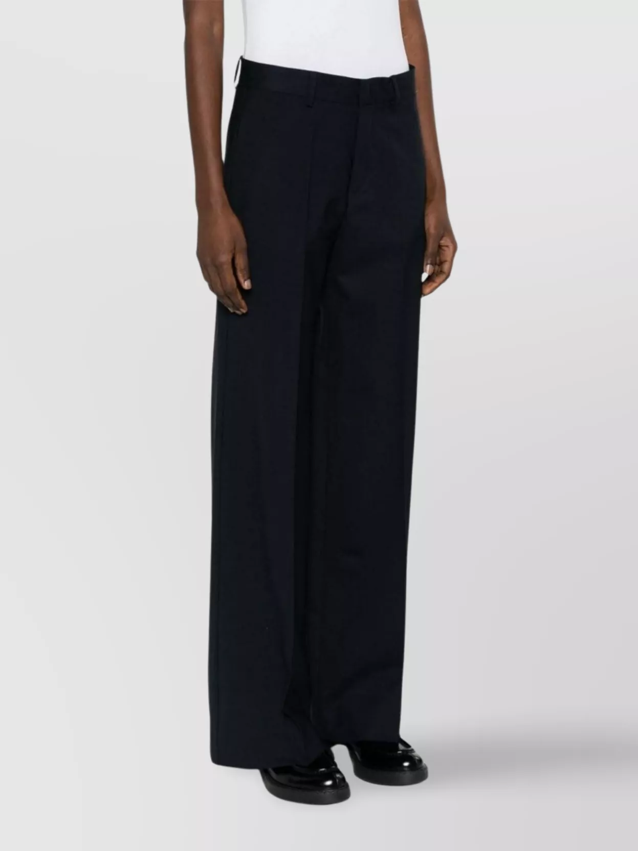 Shop P.a.r.o.s.h Lillie Wide-leg Pants Pressed Crease