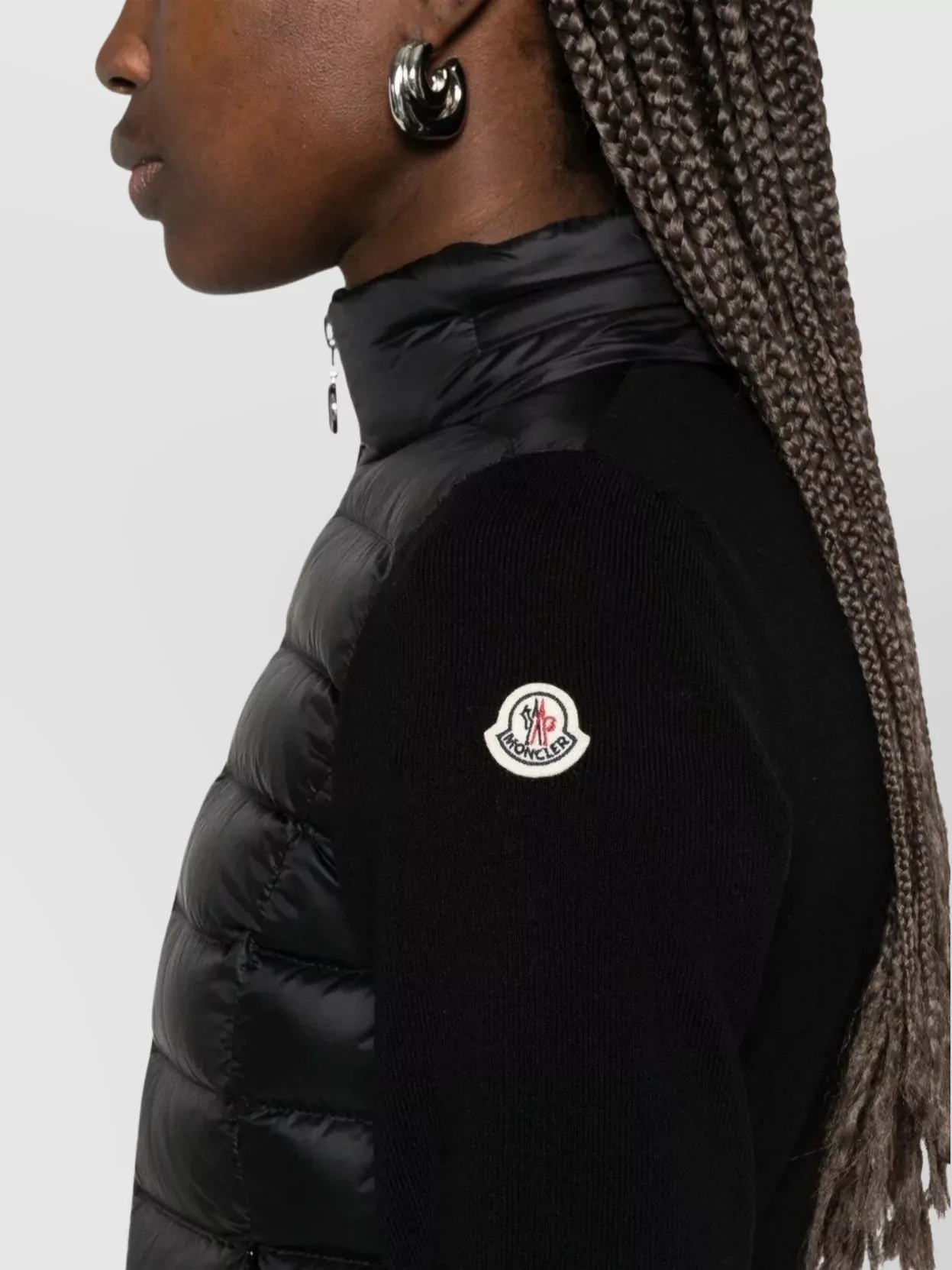 Moncler Wool Padded Zip-Up Cardigan
