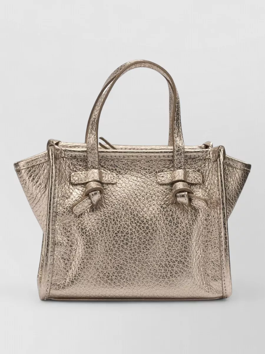 Gianni Chiarini Metallic Textured Crossbody Bag Top Handles Strap