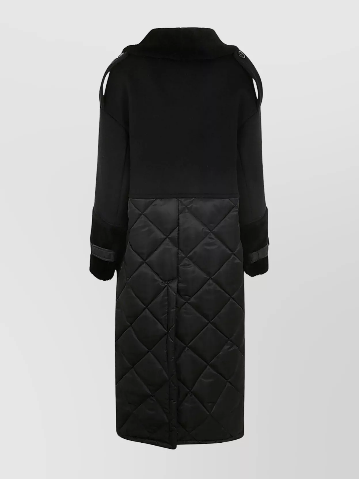 Blancha Wool Fabric, Nylon Fabric And Shearling Coat
