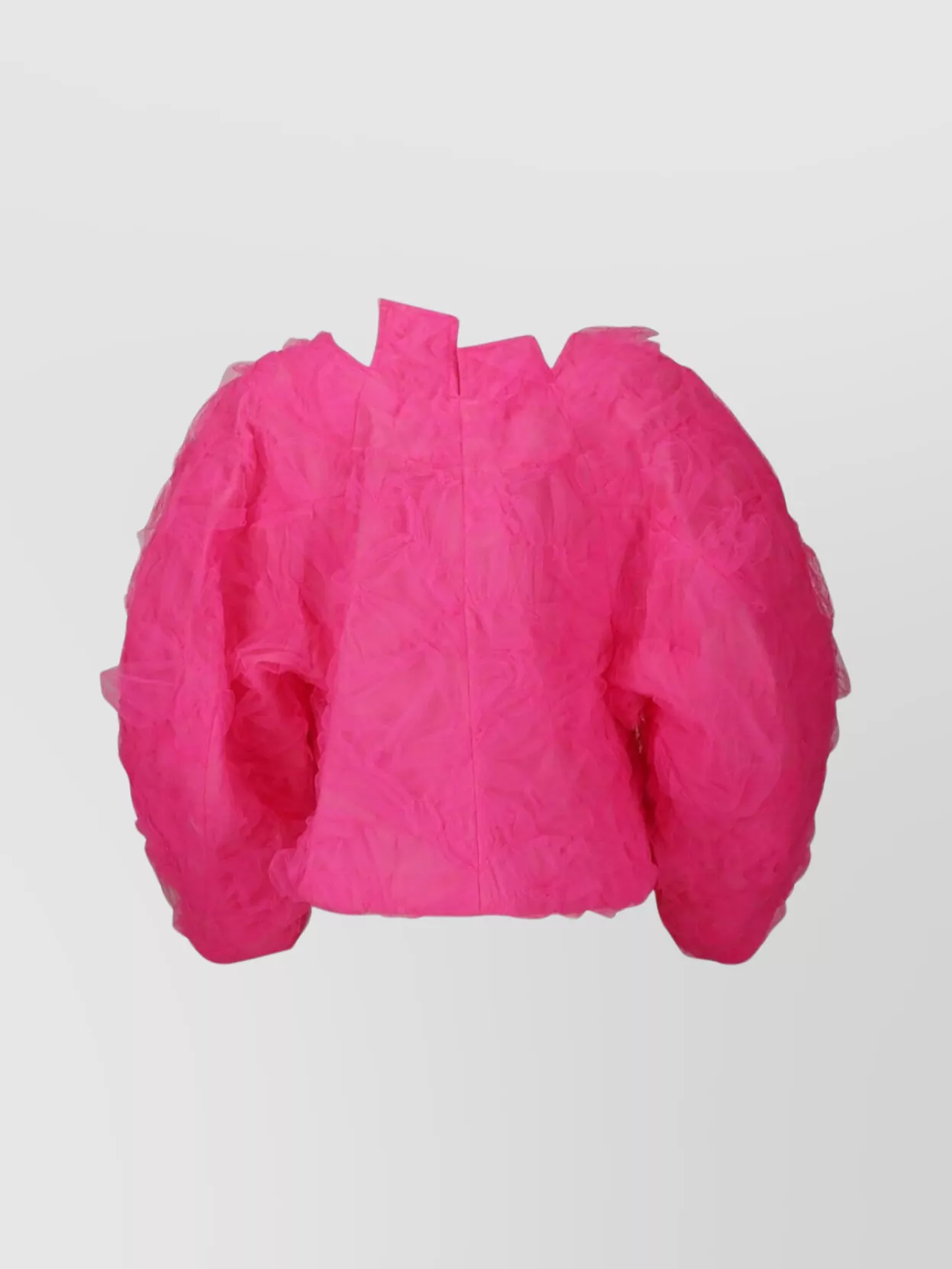 Comme Des Garçons Distinctive Collar Cropped Length Jacket In Pink