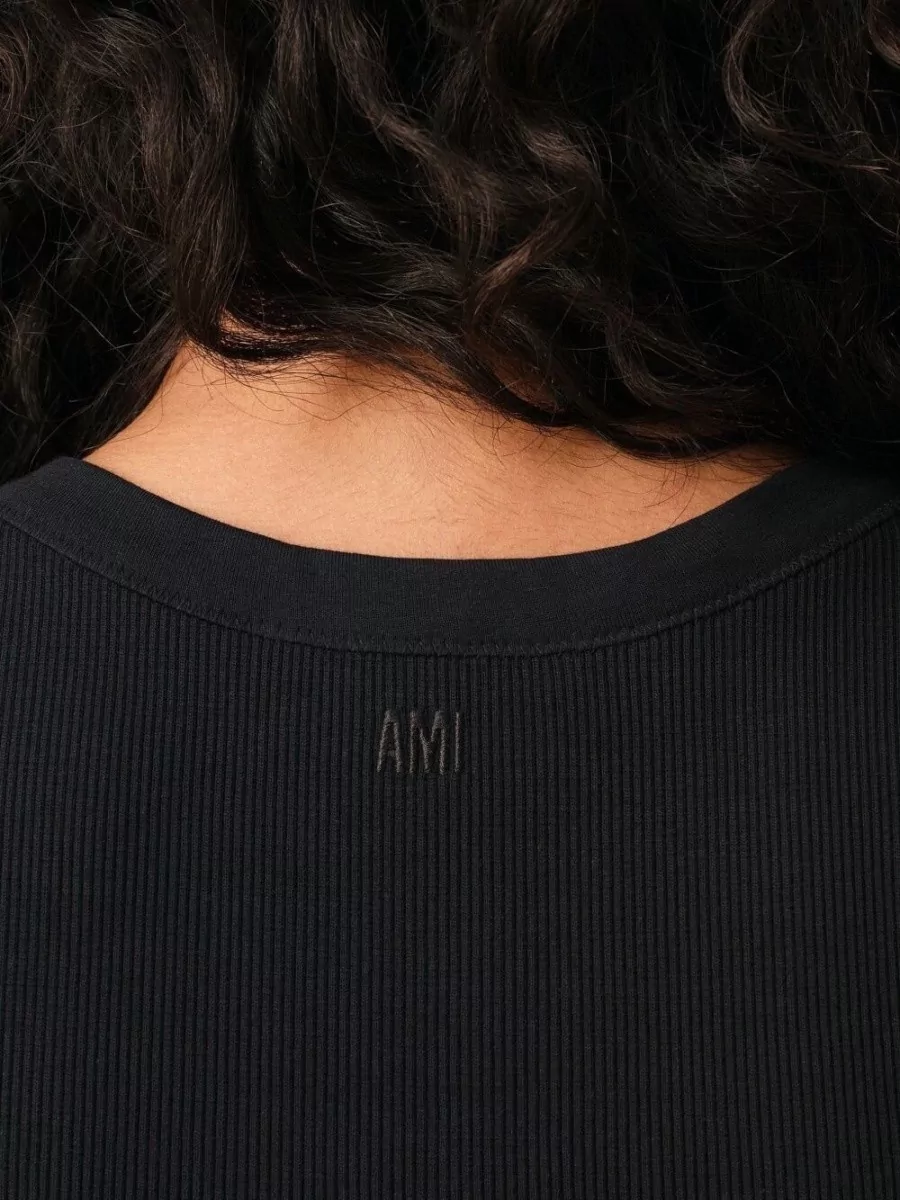 Ami Paris Ami De Couer Cotton Ribbed Tank