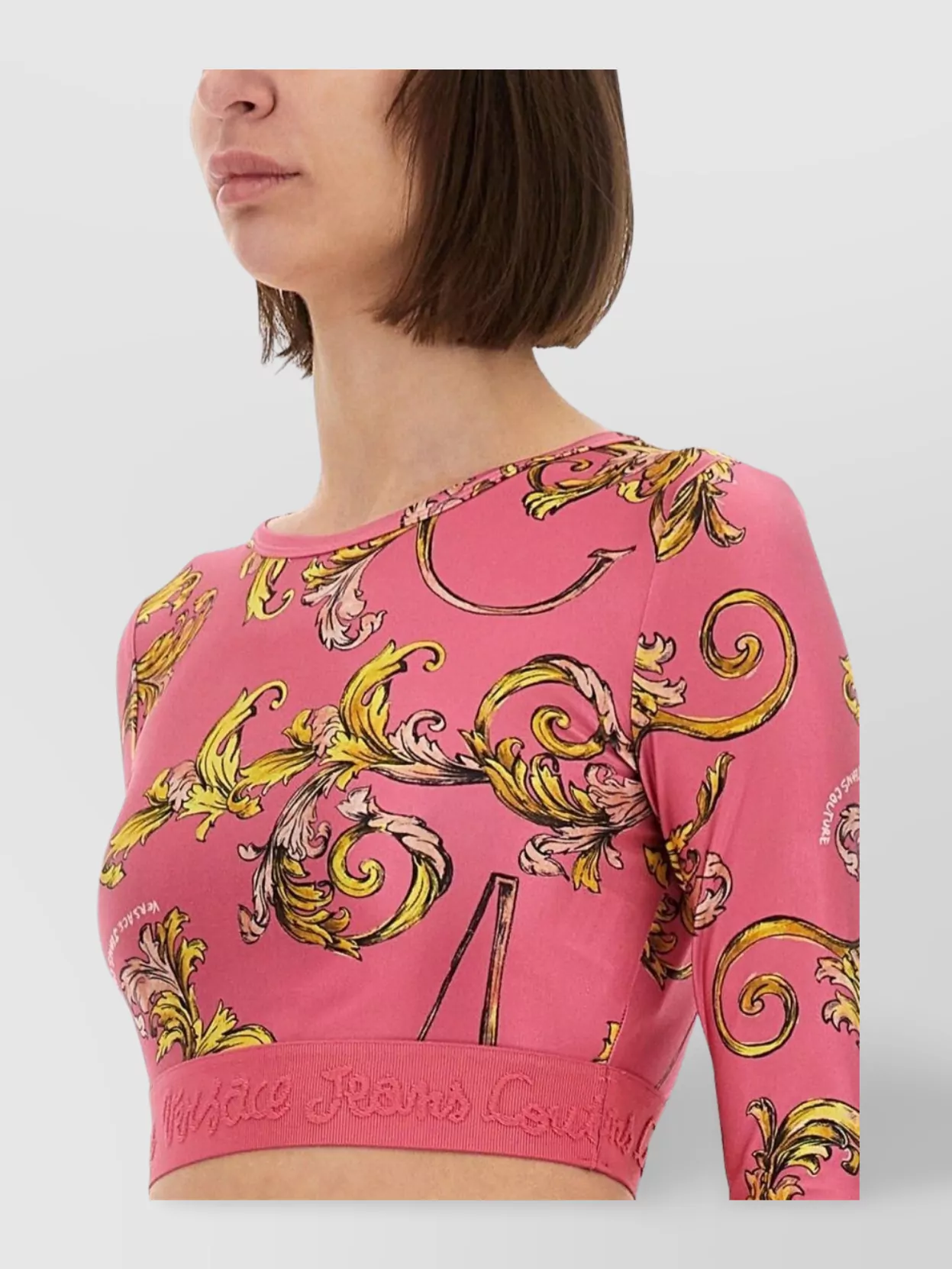 Versace Jeans Couture "Baroque Outline" Cropped Top