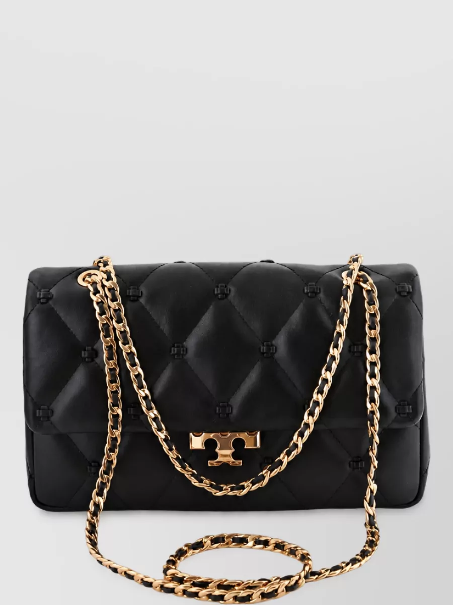 Tory Burch bunny knot lambskin leather clutch bag