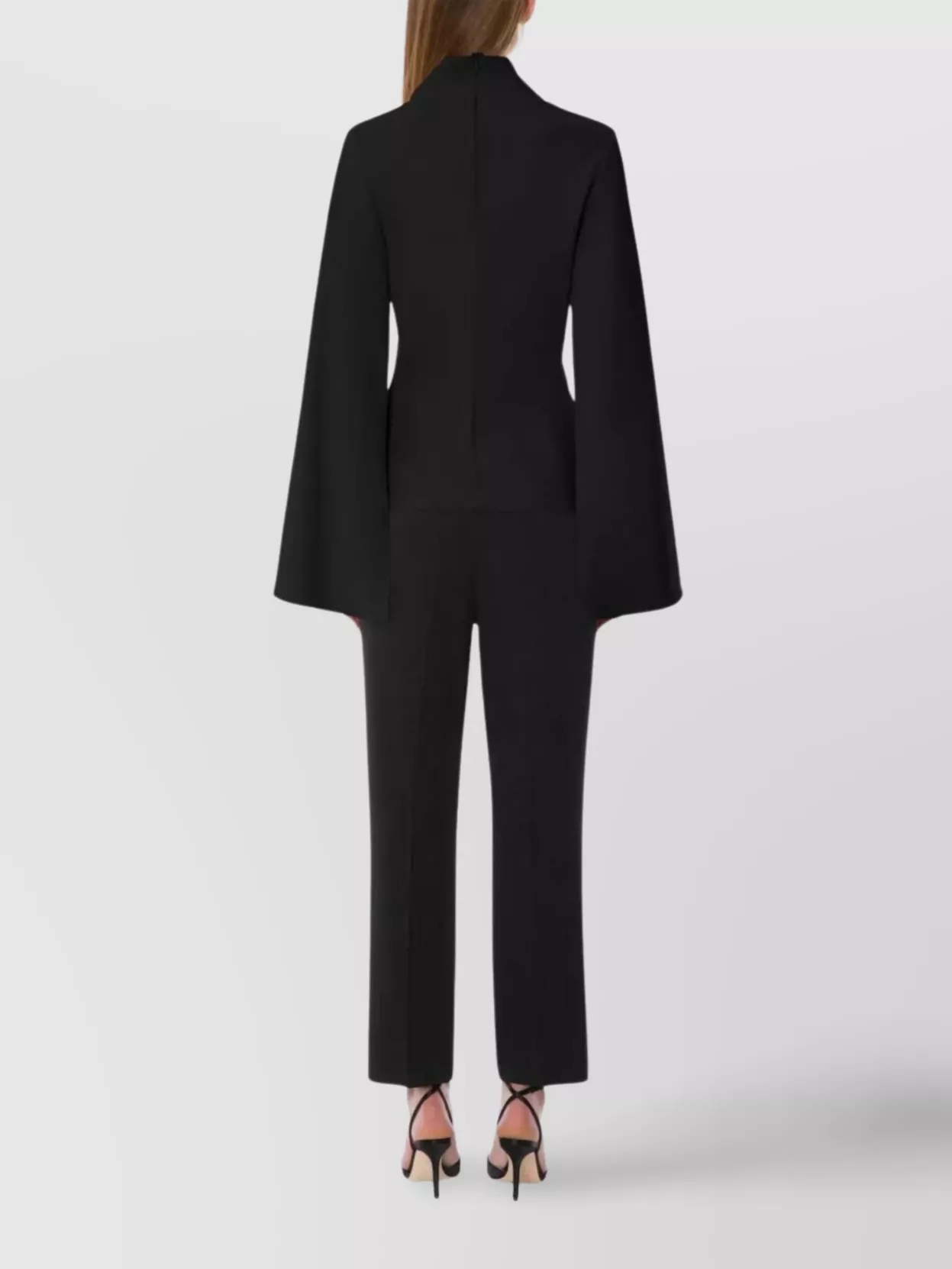 Alberta Ferretti High Waist Straight Leg Trousers With Side Pockets In Blue