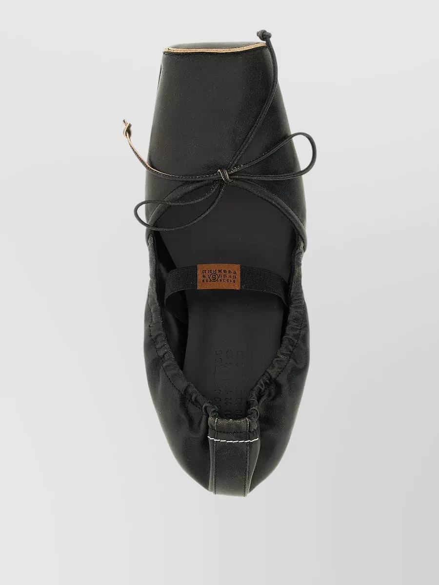 Mm6 Maison Margiela Leather Square Toe Ballerina Flats