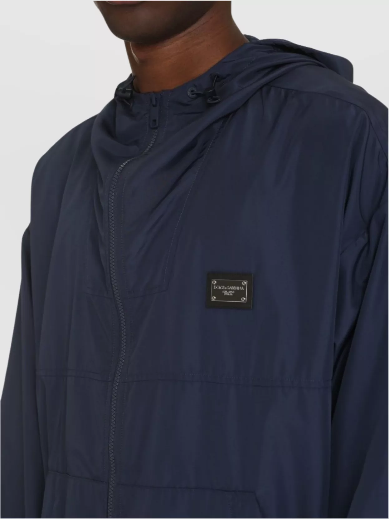 Dolce & Gabbana Windbreaker Jacket With Adjustable Drawstring And Hood