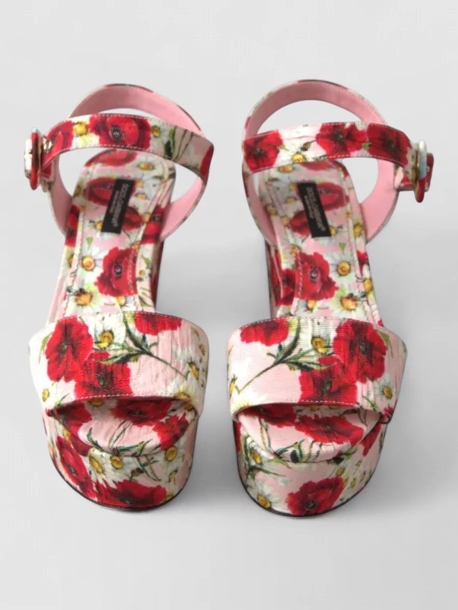 Dolce&Gabbana floral print wedge sandals