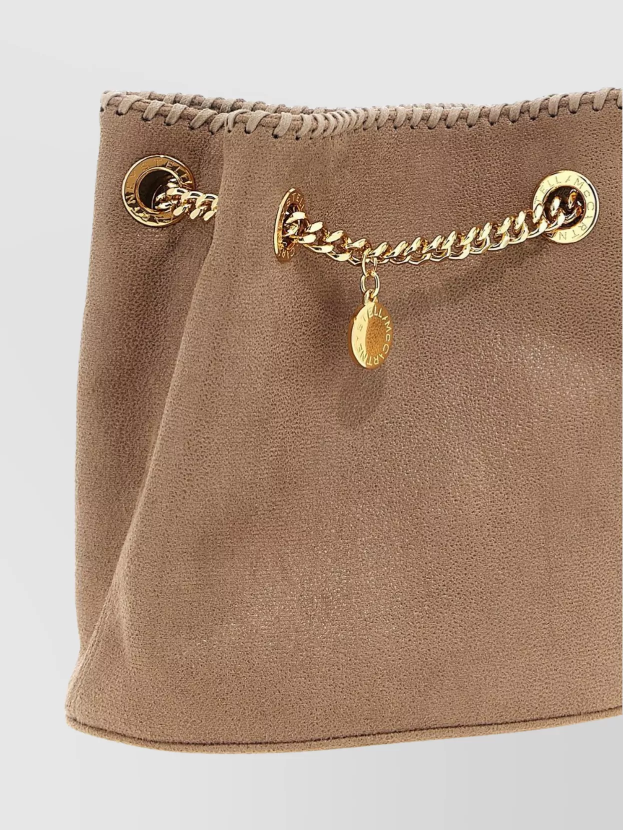Stella Mccartney Bucket Bag With Chain Strap And Whipstitch Detailing