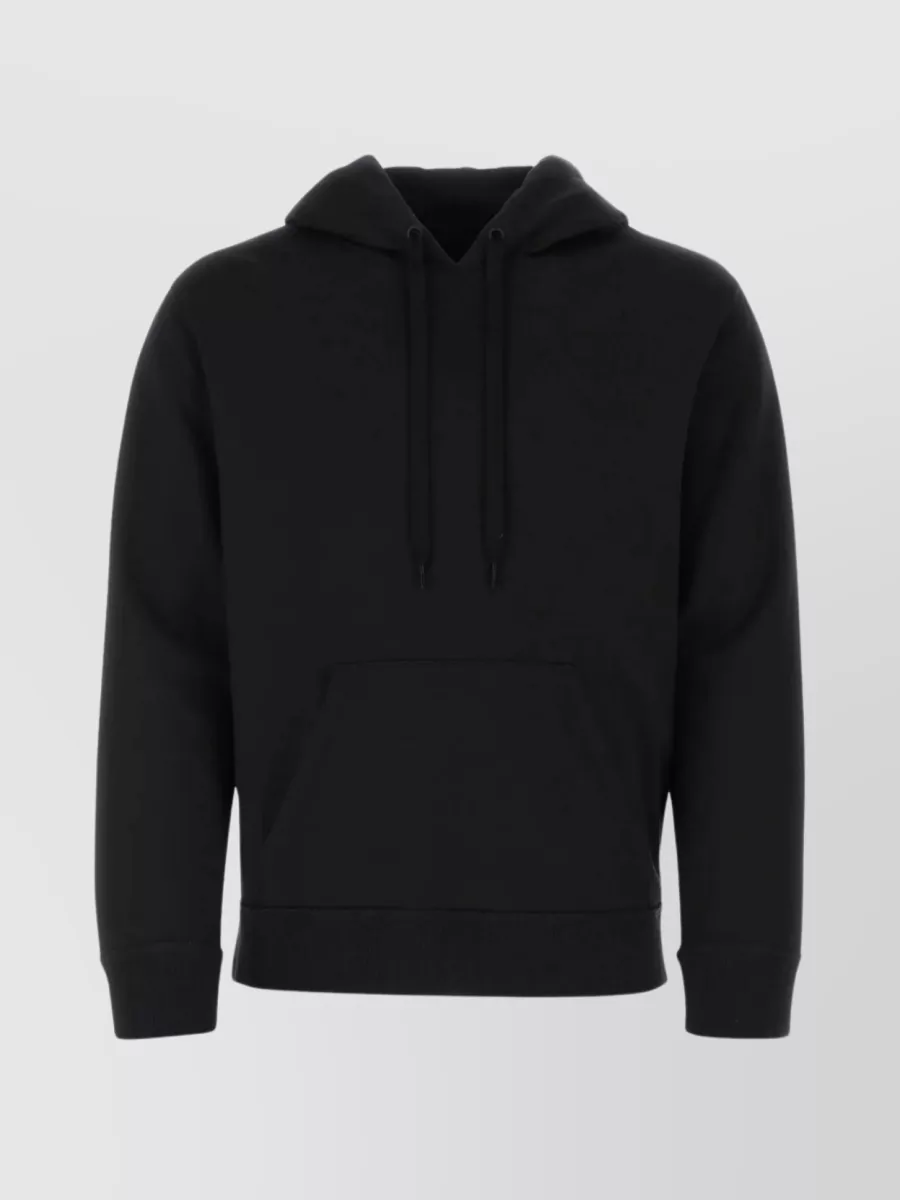 Shop Valentino Embellished Hooded Sweatshirt With Drawstring And Pouch Pocket In Black