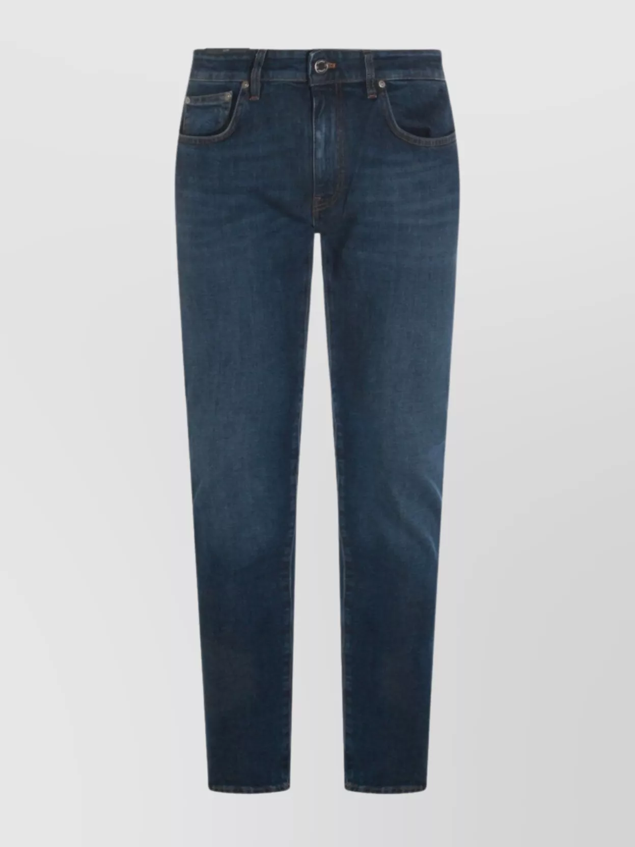 Pt Torino Straight Trousers With Belt Loops And Pockets In Blue