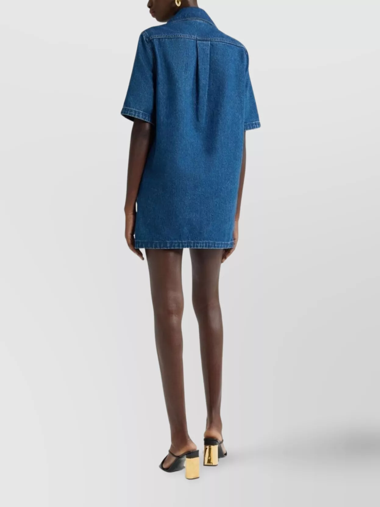 Patou Collared Knee Length Dress With Patch Pockets