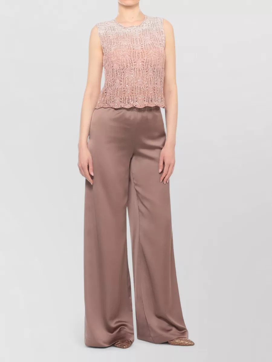 D.exterior Sleeveless Sequin Knitted Top
