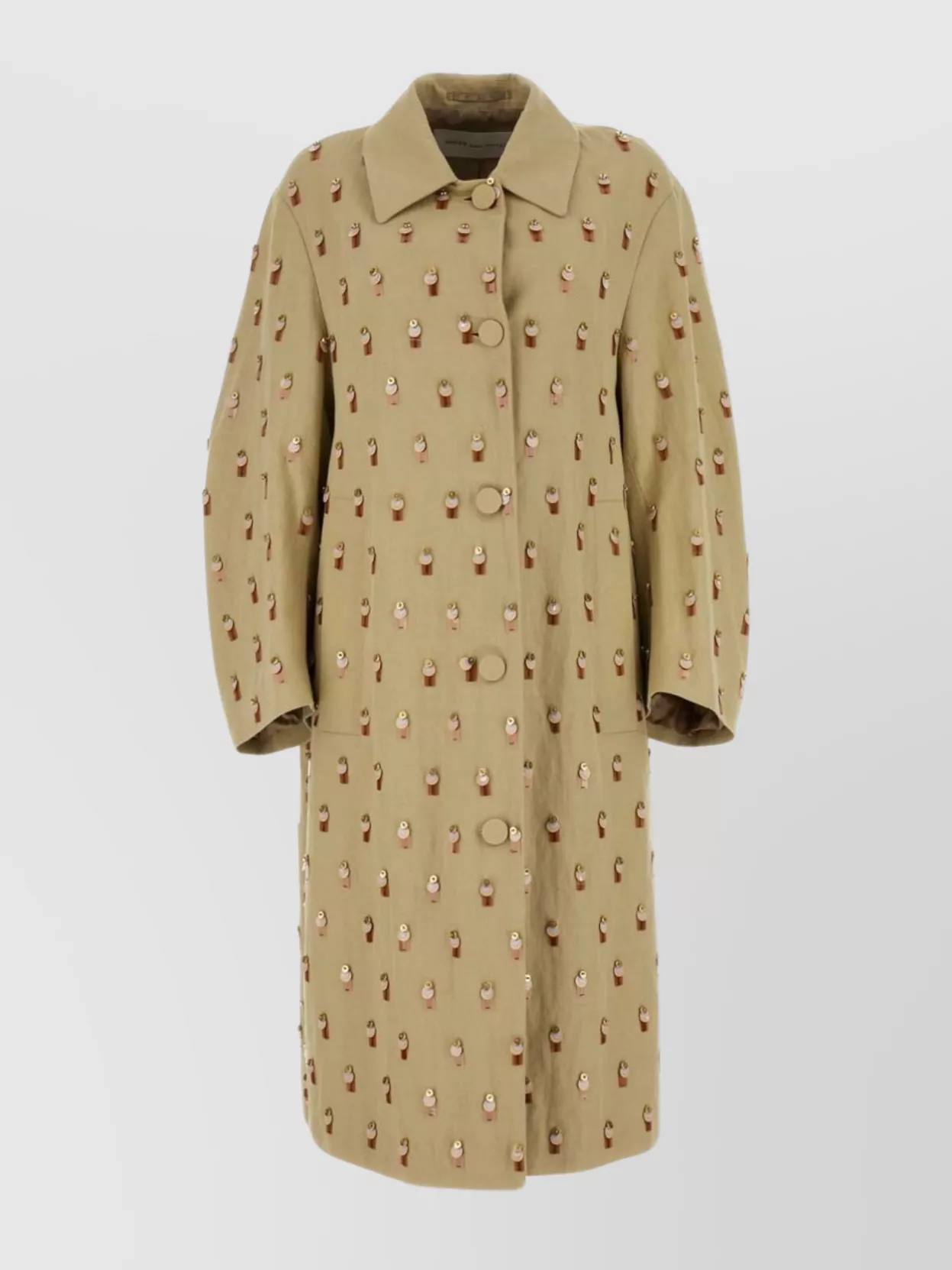 Shop Dries Van Noten Cotton Blend Rolendo Coat With Embroidered Detailing