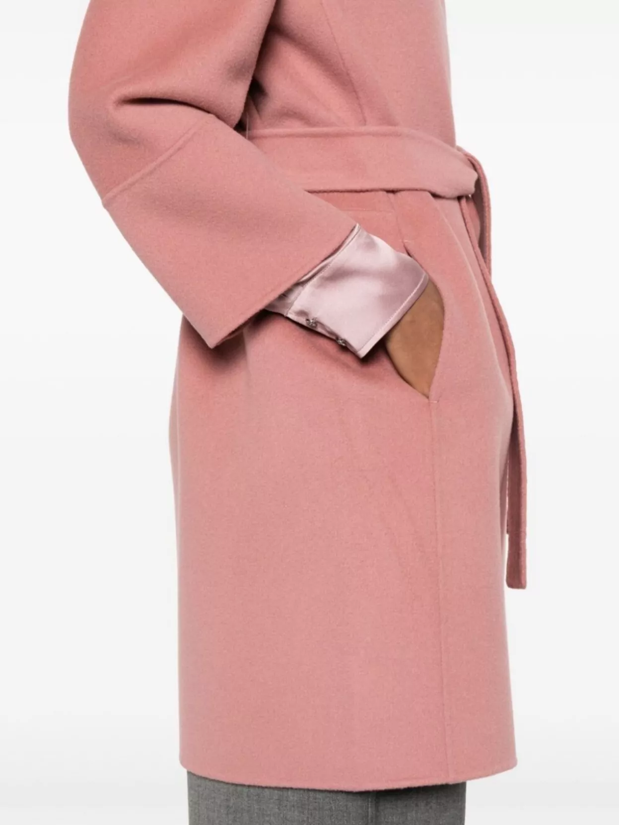 Shop 's Max Mara Wool Coat With Belted Waist And Pockets