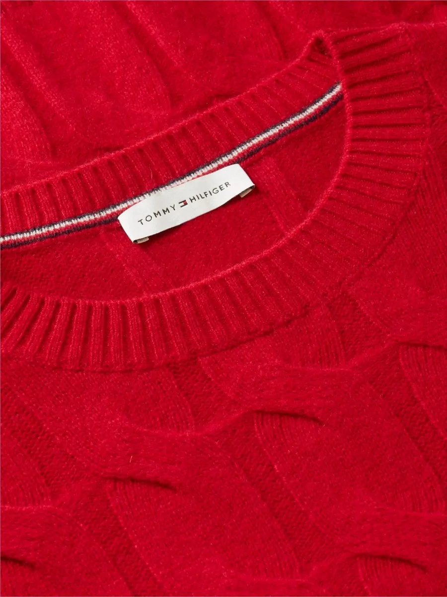 Tommy Hilfiger Wool Cable Knit Crew Neck Sweatshirt