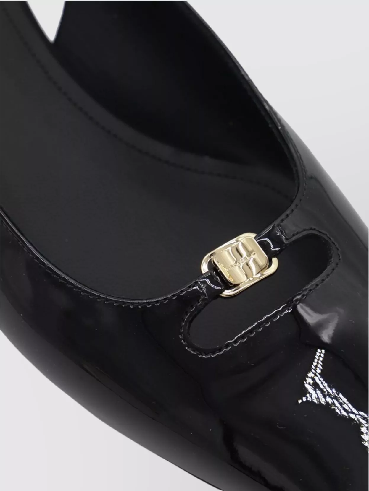 Ferragamo Square Toe Patent Finish Pumps
