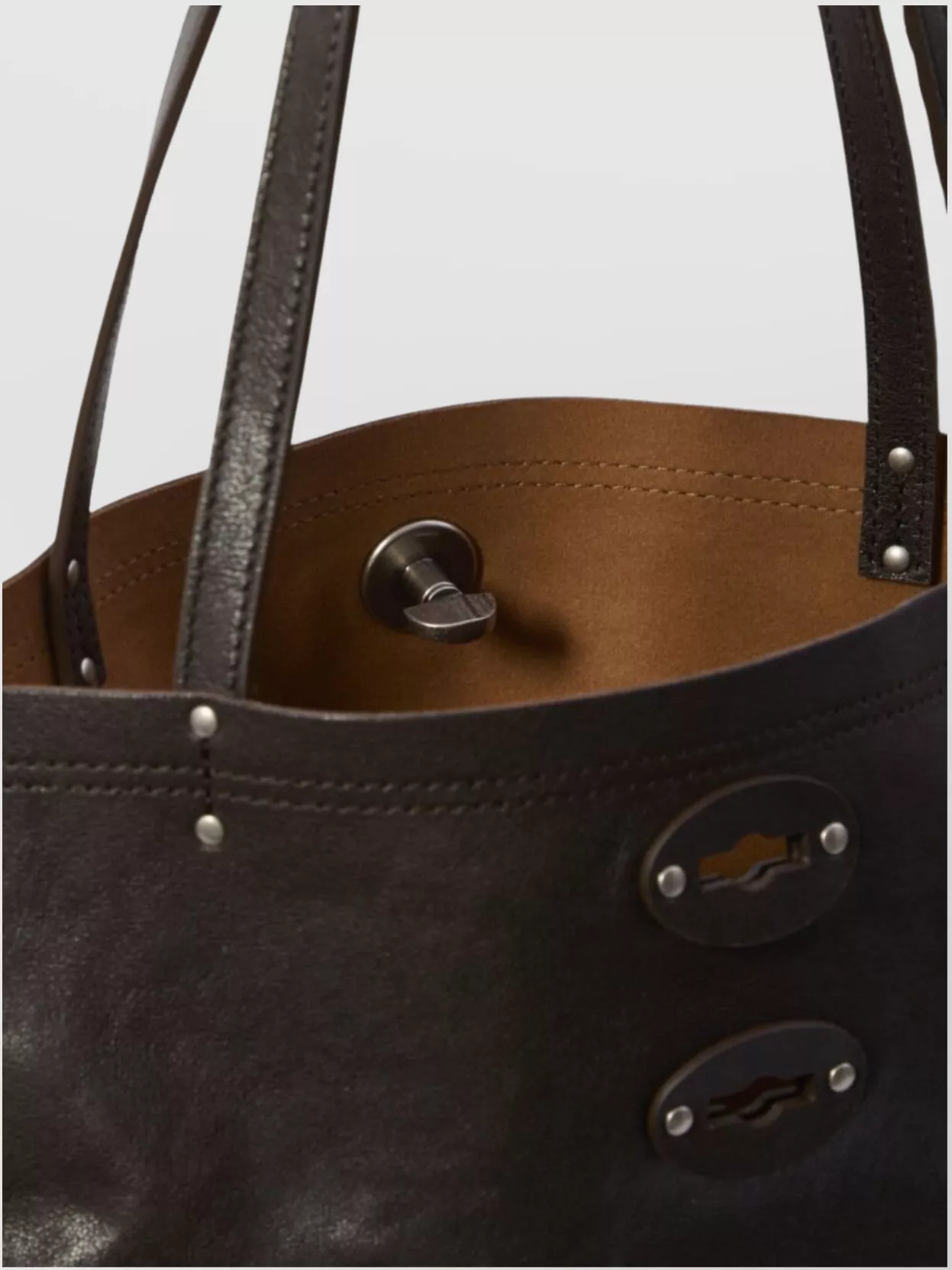 Zanellato Medium Leather Tote Bag Studded Design