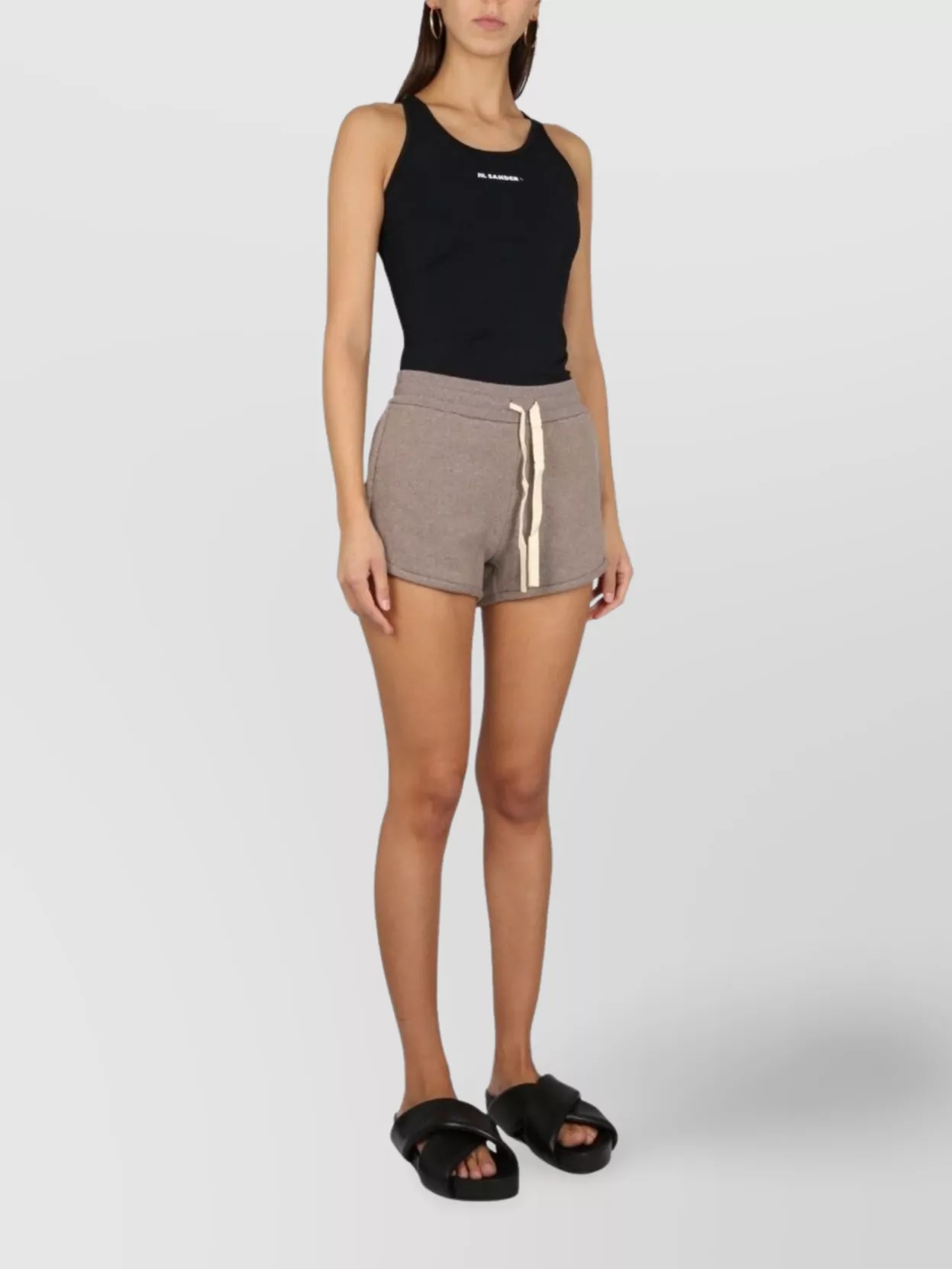 Jil Sander Relaxed-fit Sweatshirt Bermuda With Drawstring Waistband