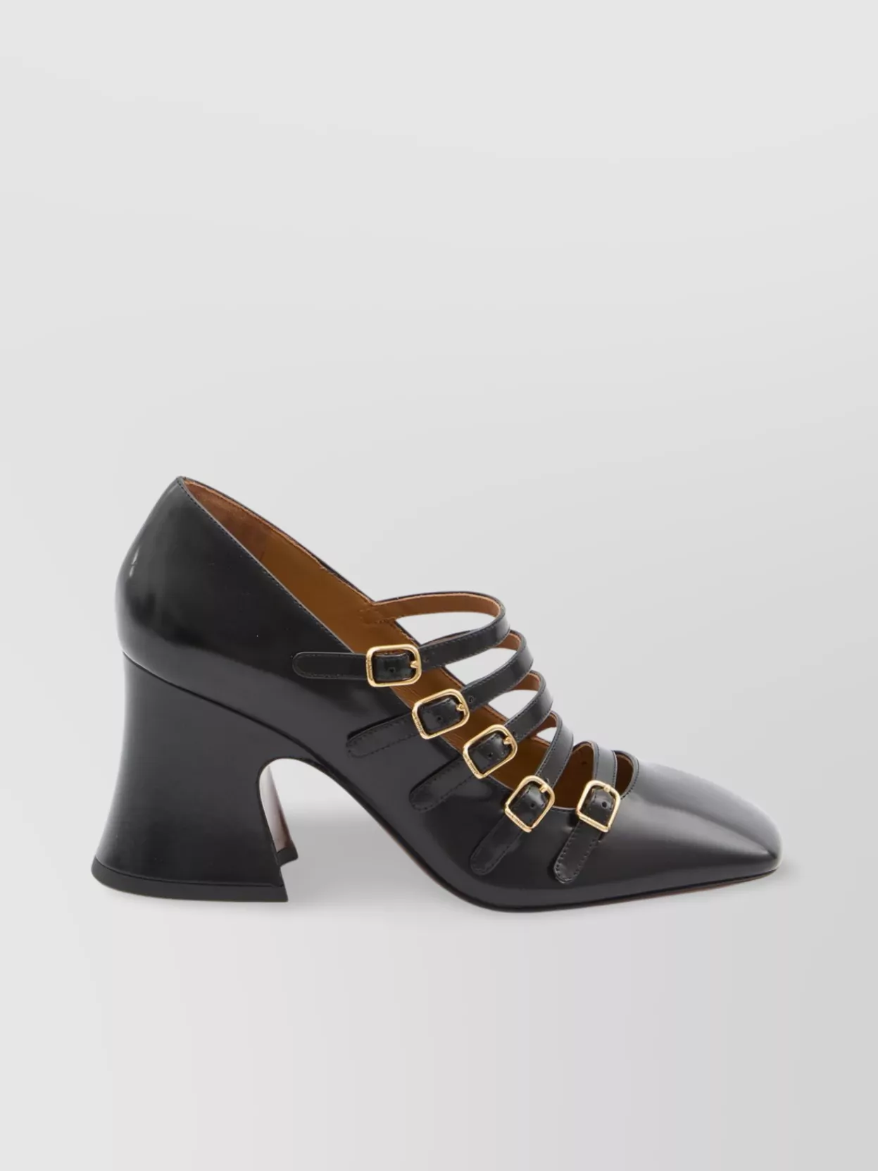 Chloé Janis Buckle Strap Pumps In Black
