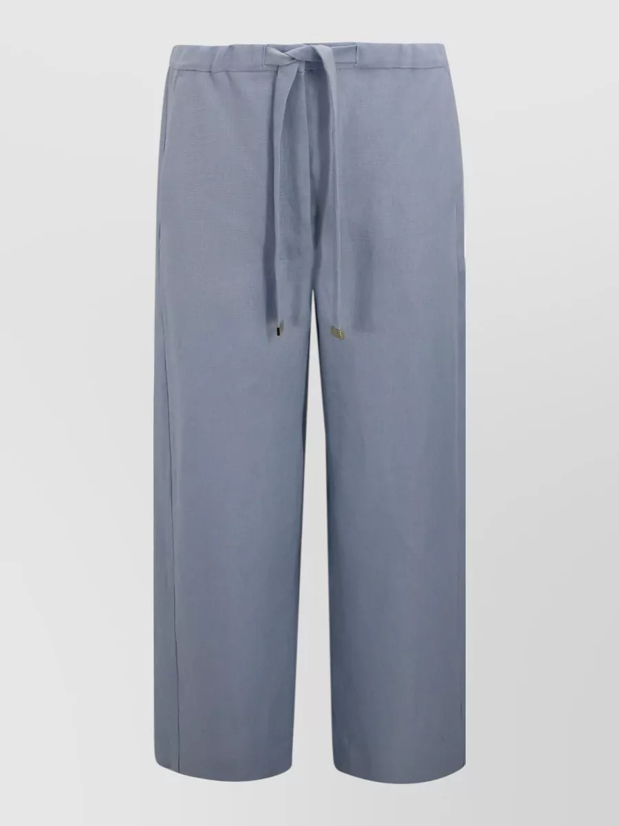 S Max Mara Linen Straight-Leg Drawstring Trousers