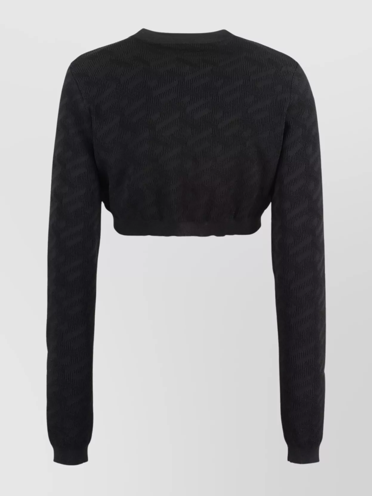 Versace Cropped Jacquard Knit Cardigan